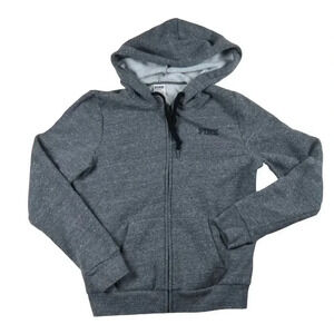 PINK Victoria's Secret Women's Grey Full Zip Hoodie Size Medium Love Pink